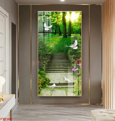 File tranh Tranh sơn thủy thác nước PT7605 (gốc) in vải canvas