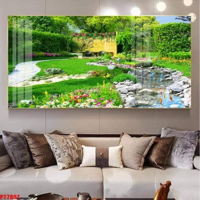 Tải file Tranh sơn thủy thác nước PT7607 (ảnh gốc) in tráng gương
