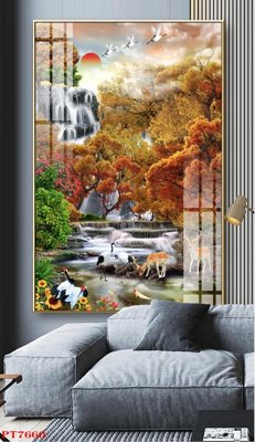 File ảnh gốc Tranh sơn thủy thác nước PT7660 (chuyên in mica)