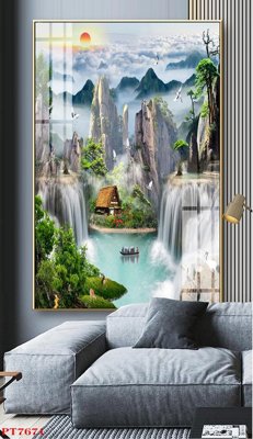 File gốc Tranh sơn thủy thác nước PT7671 (dành cho quảng cáo)