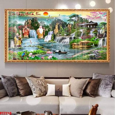 Tải file Tranh sơn thủy thác nước PT7710 (ảnh gốc) in gạch men