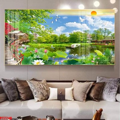 File gốc Tranh sơn thủy thác nước PT7746 (PNG) nền trong suốt