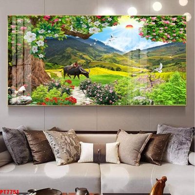 File gốc Tranh sơn thủy thác nước PT7751 (cho in ấn) từ Filetranh.com