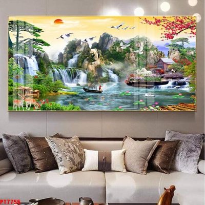 Mua file ảnh gốc Tranh sơn thủy thác nước PT7755 (chất lượng cao)