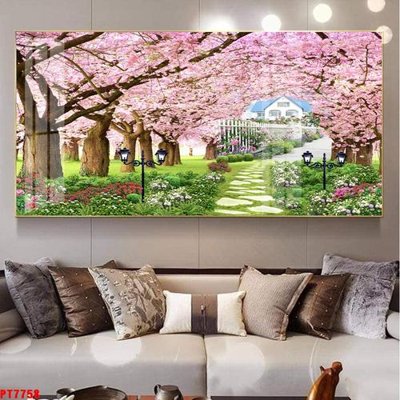 File tranh in mica Tranh sơn thủy thác nước PT7758 (độ phân giải cao)