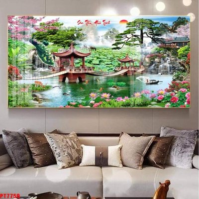 File gốc Tranh sơn thủy thác nước PT7759 (dành cho trang trí nội thất)