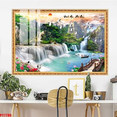 Tải file gốc Tranh sơn thủy thác nước PT7785 (bản PSD) gốc