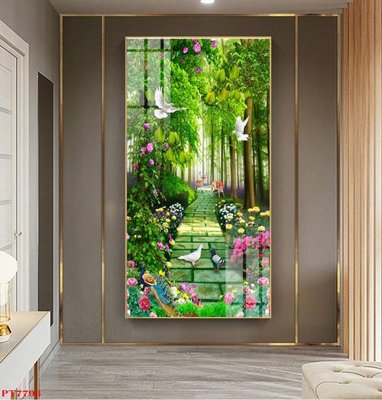 File tranh Tranh sơn thủy thác nước PT7793 (gốc) in backlit film