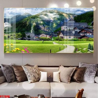 Tải file Tranh sơn thủy thác nước PT7806 (gốc) làm file thiết kế