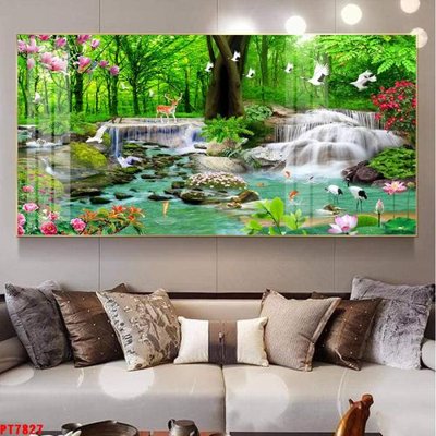 File gốc Tranh sơn thủy thác nước PT7827 (dành cho quảng cáo)