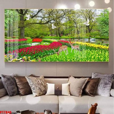 File tranh Tranh sơn thủy thác nước PT7840 (ảnh gốc) độ nét vượt trội