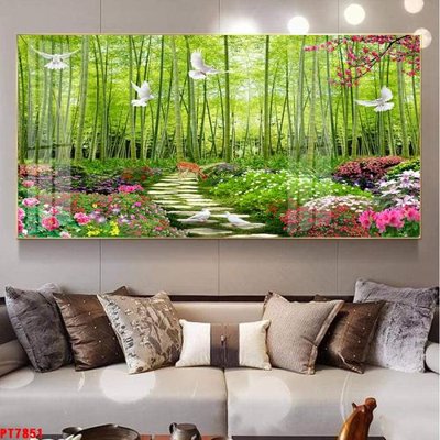 Tải file gốc Tranh sơn thủy thác nước PT7851 (in khổ lớn) không mờ