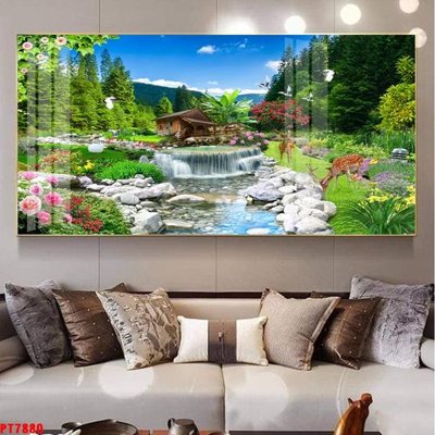 Tải file Tranh sơn thủy thác nước PT7880 (ảnh gốc) in gạch men