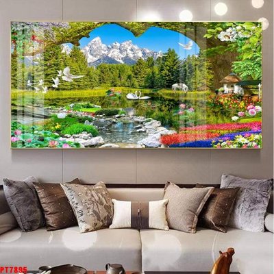 Tải file tranh Tranh sơn thủy thác nước PT7895 (gốc) tại Filetranh.com