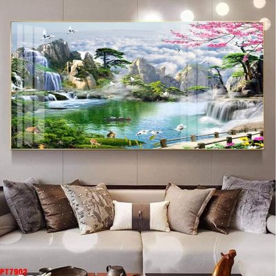 File gốc Tranh sơn thủy thác nước PT7902 (PSD/TIFF) độ phân giải cao