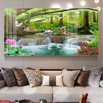 Tải file Tranh sơn thủy thác nước PT7903 (gốc) in ấn ngay lập tức