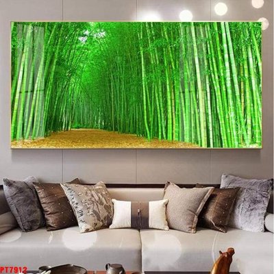 File gốc Tranh sơn thủy thác nước PT7912 (chủ đề hiện đại) trang trí