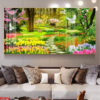 File tranh Tranh sơn thủy thác nước PT7918 (ảnh gốc) không bị mờ