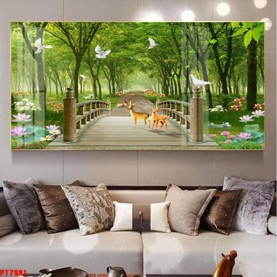 Tệp tin gốc Tranh sơn thủy thác nước PT7981 (dùng cho in ấn) chuyên nghiệp