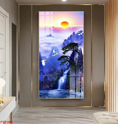 File gốc Tranh sơn thủy thác nước PT7988 (PNG) chất lượng cao