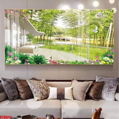 File ảnh Tranh sơn thủy thác nước PT8007 (gốc) in biển hiệu