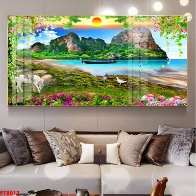 Download file tranh PSD Tranh sơn thủy thác nước PT8013 để chỉnh sửa