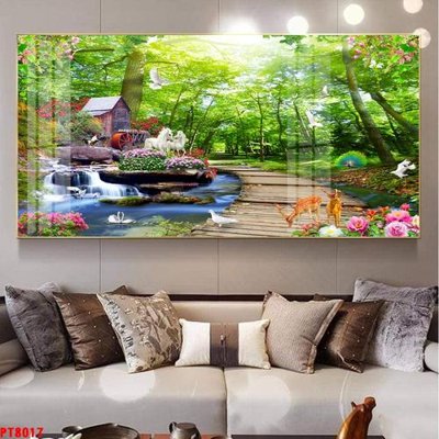 File gốc Tranh sơn thủy thác nước PT8017 (cho in ấn) từ Filetranh.com