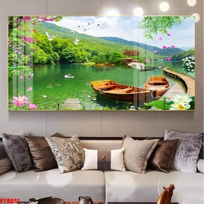 Tải về hình ảnh gốc Tranh sơn thủy thác nước PT8031 sắc nét