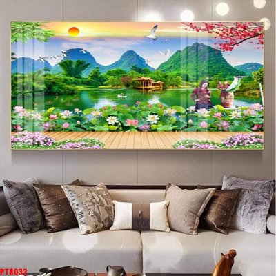 Mua file ảnh gốc Tranh sơn thủy thác nước PT8032 (chất lượng cao)