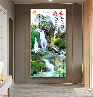 File gốc Tranh sơn thủy thác nước PT8037 (phong cách) châu Âu