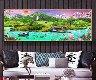 Tệp tin gốc Tranh sơn thủy thác nước PT8044 (dùng cho in ấn) chuyên nghiệp