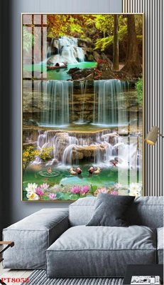 File PSD Tranh sơn thủy thác nước PT8052 (bản gốc) độ phân giải cao