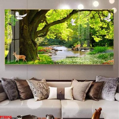 Tải file gốc Tranh sơn thủy thác nước PT8055 dùng cho in ấn