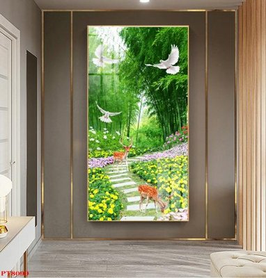 File gốc Tranh sơn thủy thác nước PT8090 (PSD/TIFF) độ phân giải cao