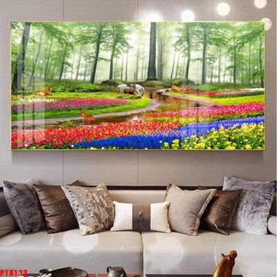 Download file Tranh sơn thủy thác nước PT8133 (gốc) in mica ốp bếp