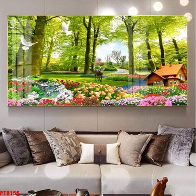 Tải file gốc Tranh sơn thủy thác nước PT8156 (in bạt) quảng cáo