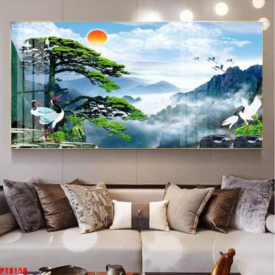 File in trần Tranh sơn thủy thác nước PT8159 (bản gốc) 5D