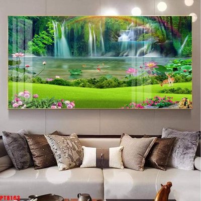 File ảnh Tranh sơn thủy thác nước PT8163 (gốc) in biển hiệu