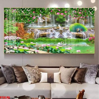 Tải file Tranh sơn thủy thác nước PT8185 (gốc) làm tranh treo tường