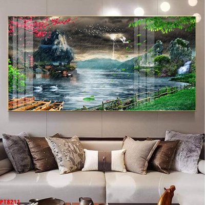Tải file Tranh sơn thủy thác nước PT8211 (ảnh gốc) in tranh kính