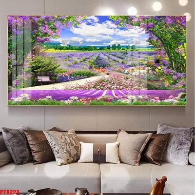 File tranh Tranh sơn thủy thác nước PT8223 (ảnh gốc) in trần nhà