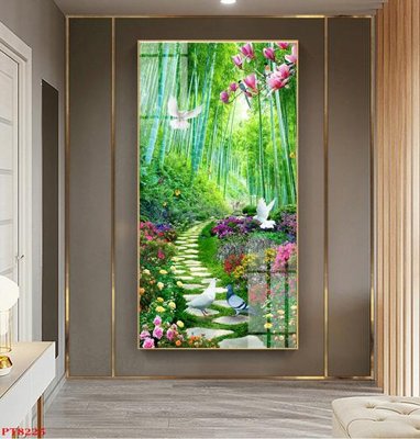 File PSD Tranh sơn thủy thác nước PT8225 (nguyên bản) cho thiết kế