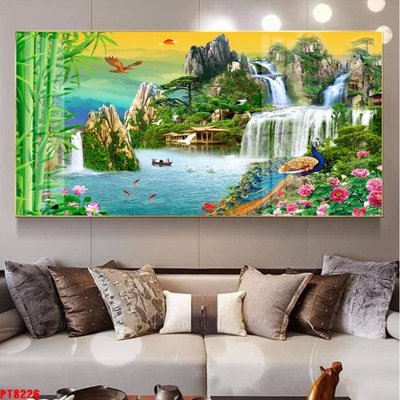 File tranh Tranh sơn thủy thác nước PT8226 (ảnh gốc) độc quyền