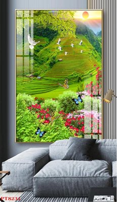 Tải file gốc Tranh sơn thủy thác nước PT8231 (in bạt) quảng cáo