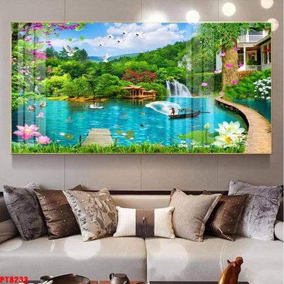 File gốc Tranh sơn thủy thác nước PT8233 (PNG) chất lượng cao