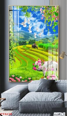 File tranh ảnh gốc Tranh sơn thủy thác nước PT8238 dùng cho in khổ lớn