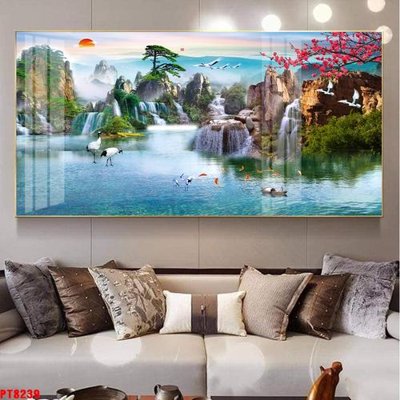 Tải file Tranh sơn thủy thác nước PT8239 (gốc) làm file in ấn