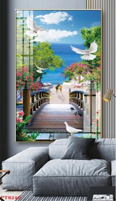 File gốc Tranh sơn thủy thác nước PT8240 (cho in UV) siêu nét