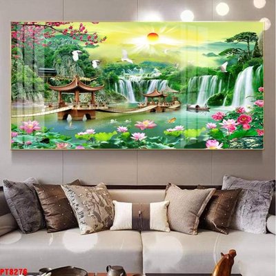 File gốc Tranh sơn thủy thác nước PT8276 (cho in ấn) từ kho Filetranh