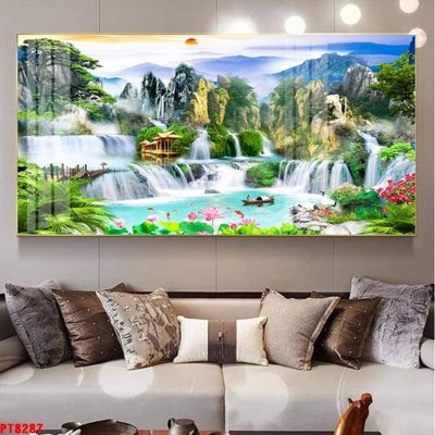 Ảnh gốc Tranh sơn thủy thác nước PT8287 (siêu chi tiết) để in ấn
